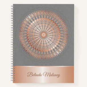 Carnet Rose Gold Grey Mandala