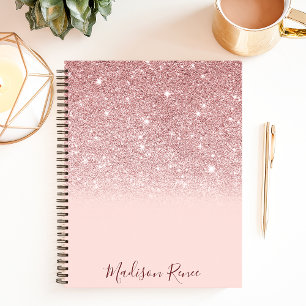 Carnet Rose Gold Pailleté Blush Rose Ombre