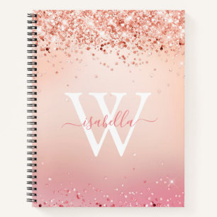 Carnet Rose Gold Parties scintillant Élégant Nom de scr