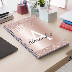 Carnet Rose Gold - Parties scintillant rose pâle Nom du m