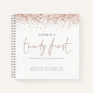 Carnet Rose Gold Parties scintillant Vingt-et-unième Anni