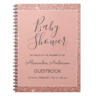 Carnet Rose Gold Sparkle Parties scintillant Baby shower 