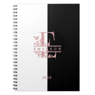 Carnet Rose Gold Split Monogramme personnalisé E F G H I