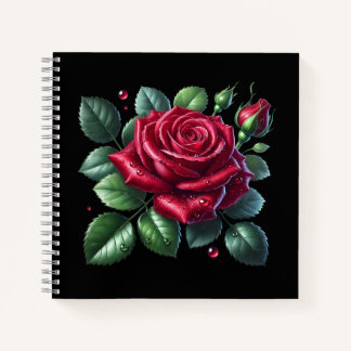 Carnet Rose gothique rouge