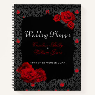 Carnet Rose gothique Wedding planner noir et rouge
