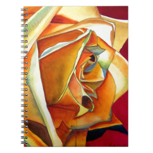 Carnet Rose jaune originale aquarelle Art