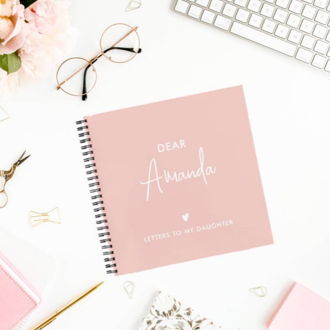 Carnet ROSE | Lettres à ma fille garde la mémoire (PINK MEMORY JOURNAL TO GIVE AS KEEPSAKE LETTERS TO MY DAUGHTER WITH HEART)