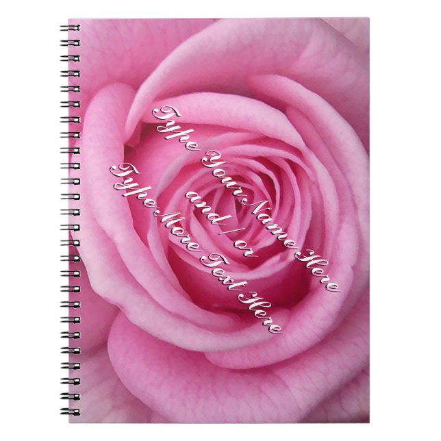 Carnet rose Livre rose romantique personnalisé (Devant)
