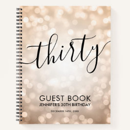 Carnet Rose moderne Gold Lights 30e anniversaire GUEST LI