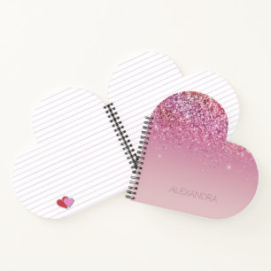 Carnet Rose or rose Parties scintillant or étincelle