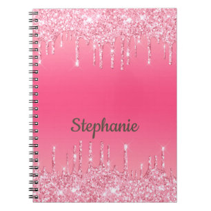 Carnet Rose Pailleté Personnalisé Tendance Glamour