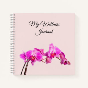 Carnet rose pâle du journal du bien-être floral