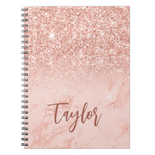 Carnet Rose Parties scintillant or Blush Foil Marbre Pers