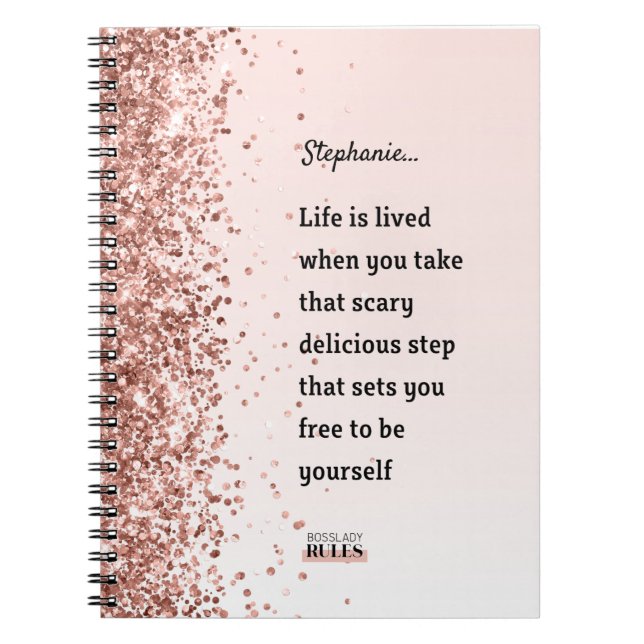 Carnet Rose Parties scintillant or Boss Lady Motivational (Devant)