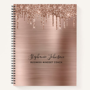 Carnet Rose Parties scintillant or goutte métallique Glam