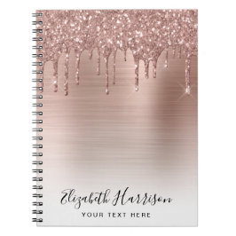 Carnet Rose Parties scintillant or Monogramme