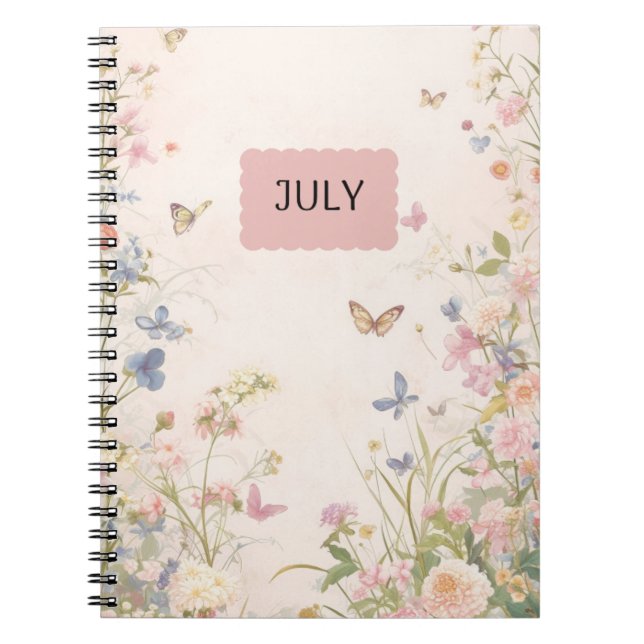 Carnet rose Pastel Floral (Devant)