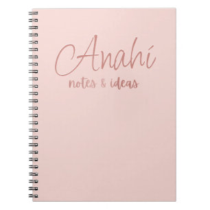 Carnet Rose personnalisé   Faux Rose Gold Foil Notes et i