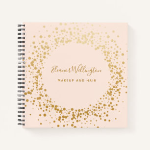 Carnet Rose poudré Ombré Gold Confettis Points Créatif