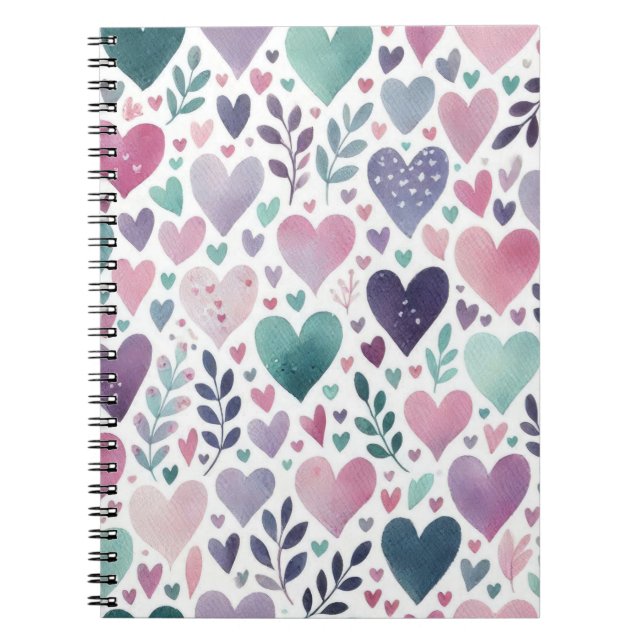 CARNET ROSE PURPLE VERT EAU COULEUR AMOUR COEUR (Devant)