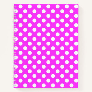 Carnet Rose rayonnant Avec De Grands Pois Blancs