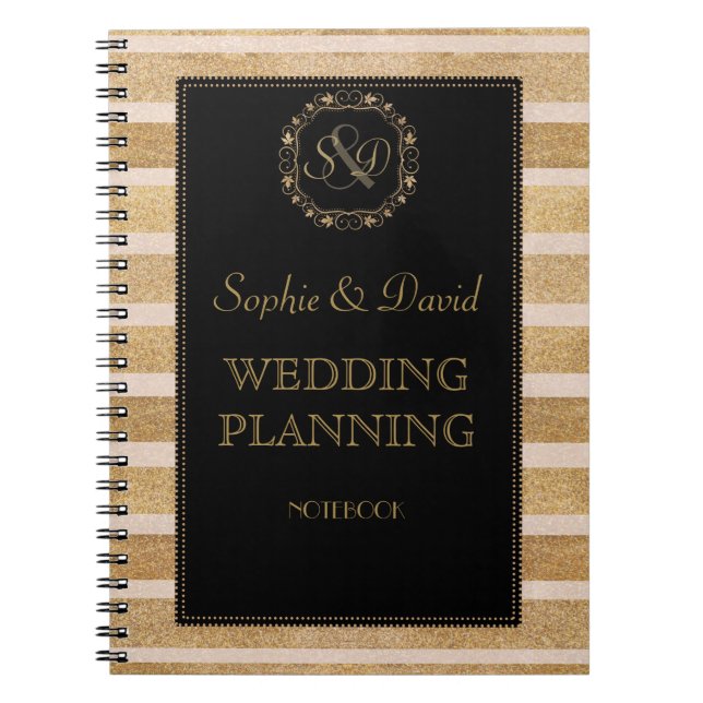 Carnet Rose romantique Gold Fall Wedding planner (Devant)