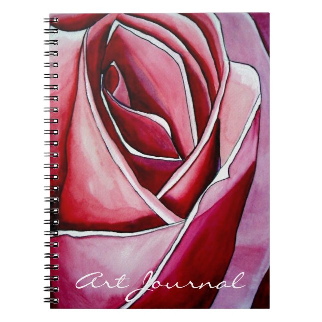 Carnet Rose Rose macro fleurs aquarelle art abstrait (Devant)