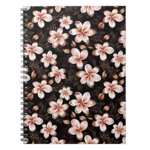 Carnet Rose rose noire noire noire Floral or