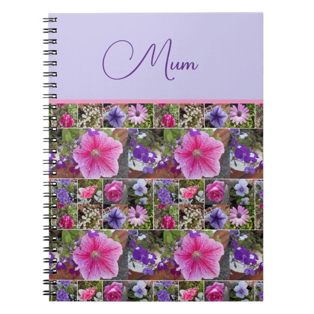 Carnet Rose rose Penunia Fleurs de marguerite Fête des mè (Devant)