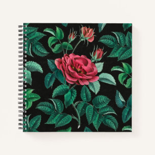 Carnet Rose rouge vintage