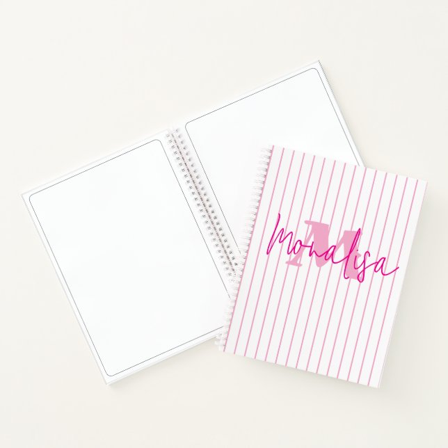 Carnet Rose stylé avec monogramme  (Intérieur)