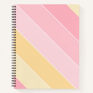 Carnet Rose Vanille Jaune Blanc Moderne Tendance Rayé