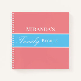 Carnet Rose Votre Nom Famille Recettes Script Typographie