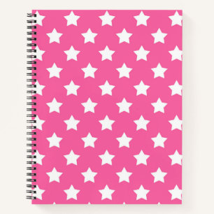 Carnet Rose White Stars Motif Décor
