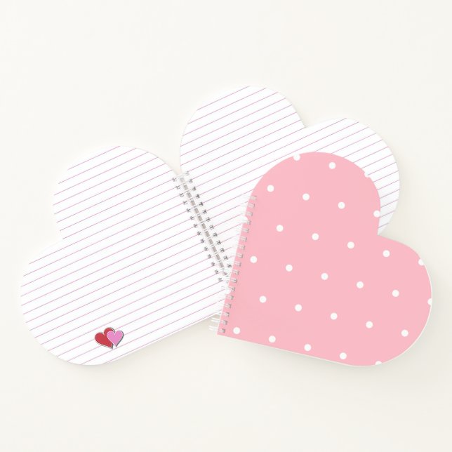 Carnet Rosée Noire avec un Coeur Blanc De Style Point (Intérieur)