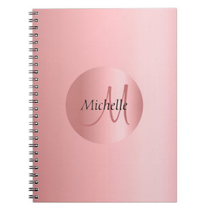 Carnet Rosegold Elegant Monogramme Modèle moderne