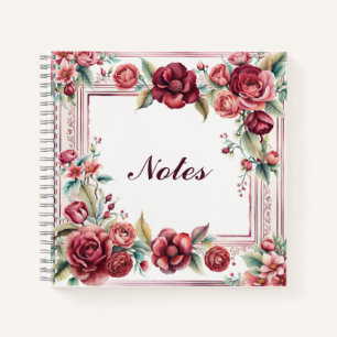 Carnet Roses de Bourgogne avec cadre élégant