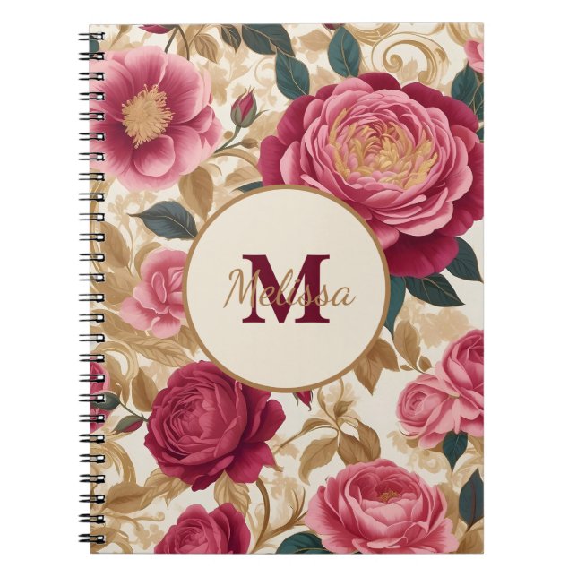 Carnet Roses de jardin opulent (Devant)