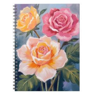 Carnet Roses de printemps Peinture aquarelle florale Fl