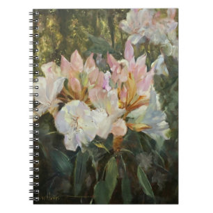 Carnet Roses et blancs Rhododendrons Roses et Bleus vert 