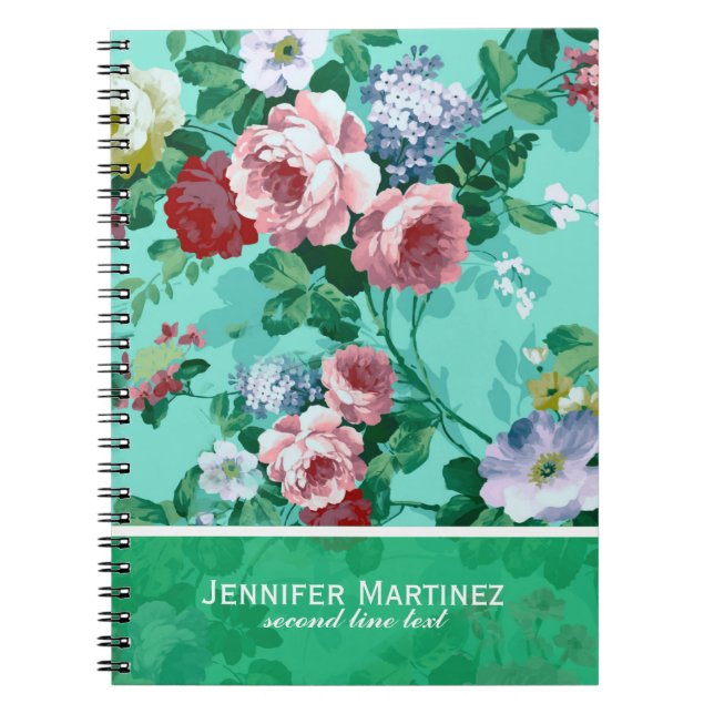 Carnet Roses et fleurs colorés 2 (Devant)