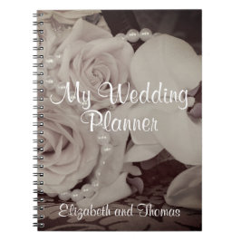 Carnet Roses et perles de 'carnet mon wedding planner"