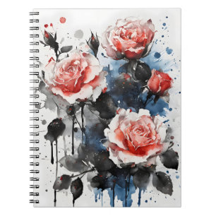 Carnet Roses - Fleurs à l'aquarelle