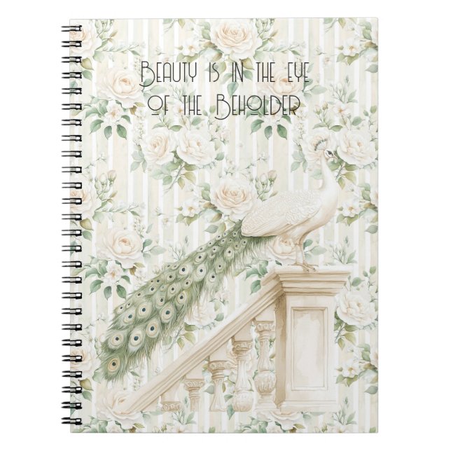 Carnet Roses Floral Peacock Beauty Is  (Devant)
