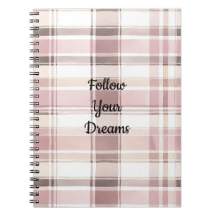 Carnet Roses Gênées Crème Brun Rayures