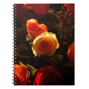 Carnet Roses I, orange, rouge et gloire d'or
