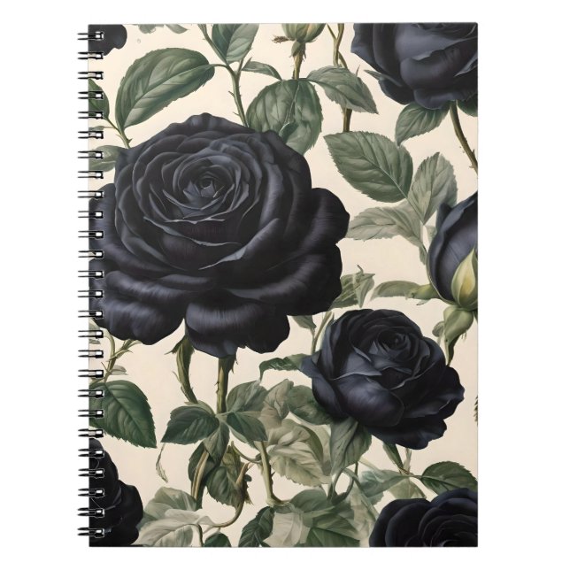 Carnet Roses Noirs Et Feuilles Verts, (Devant)