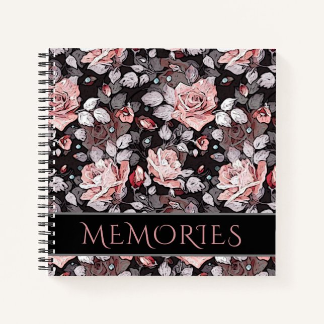 Carnet Roses peints (Devant)