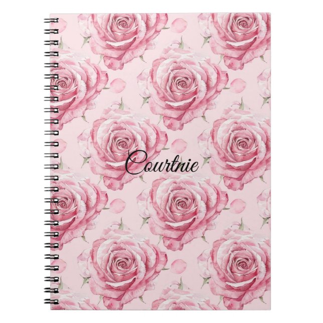 Carnet Roses roses rose Fille Floral (Devant)