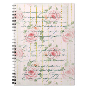 Carnet Roses roses Vintages écriture